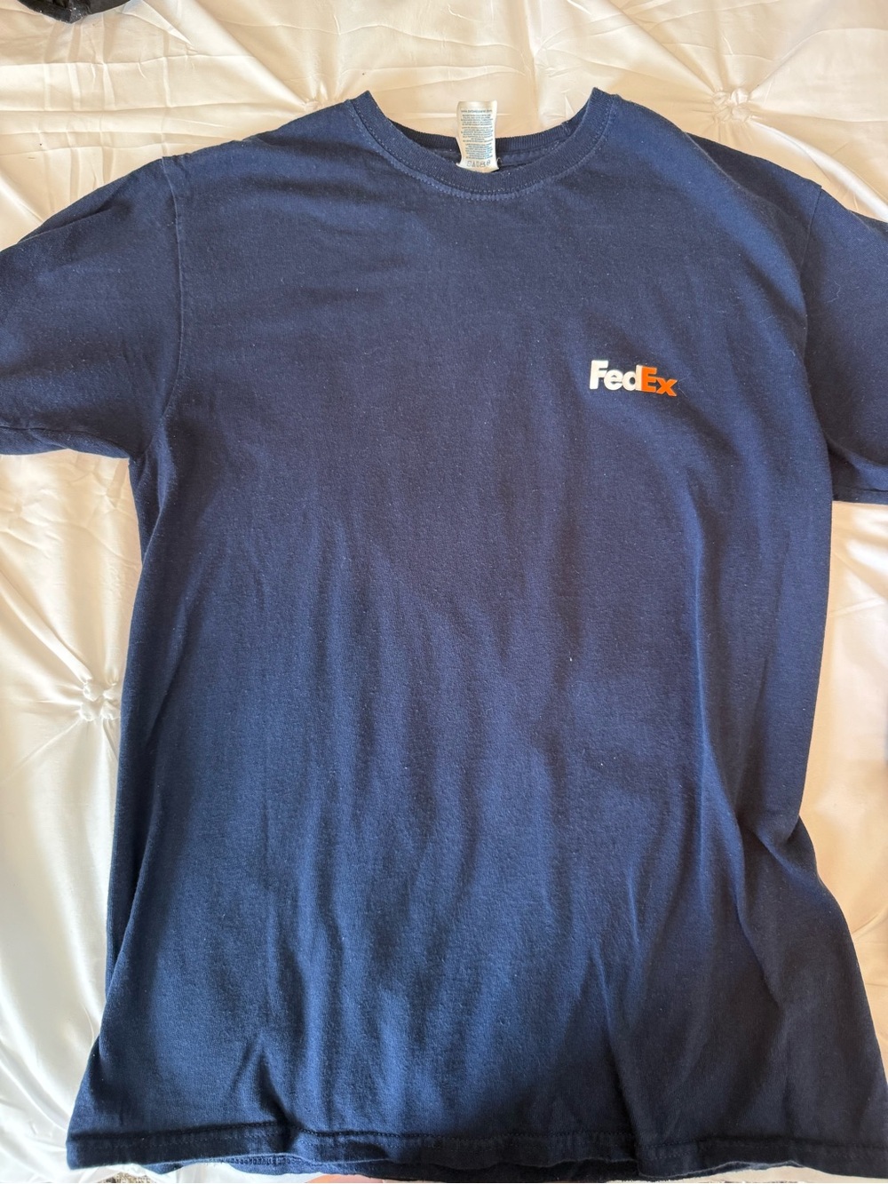 Navy Short Sleeve Crewneck Tee with FedEx Chest Logo
